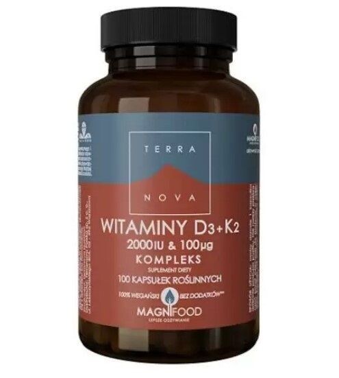 

Terranova Witaminy D3 + K2 2000 IU + 100 MCG Kompleks витамин D3+K2, 100 шт.