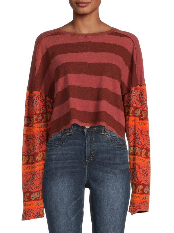 

Полосатая футболка jamie Free People Red multi