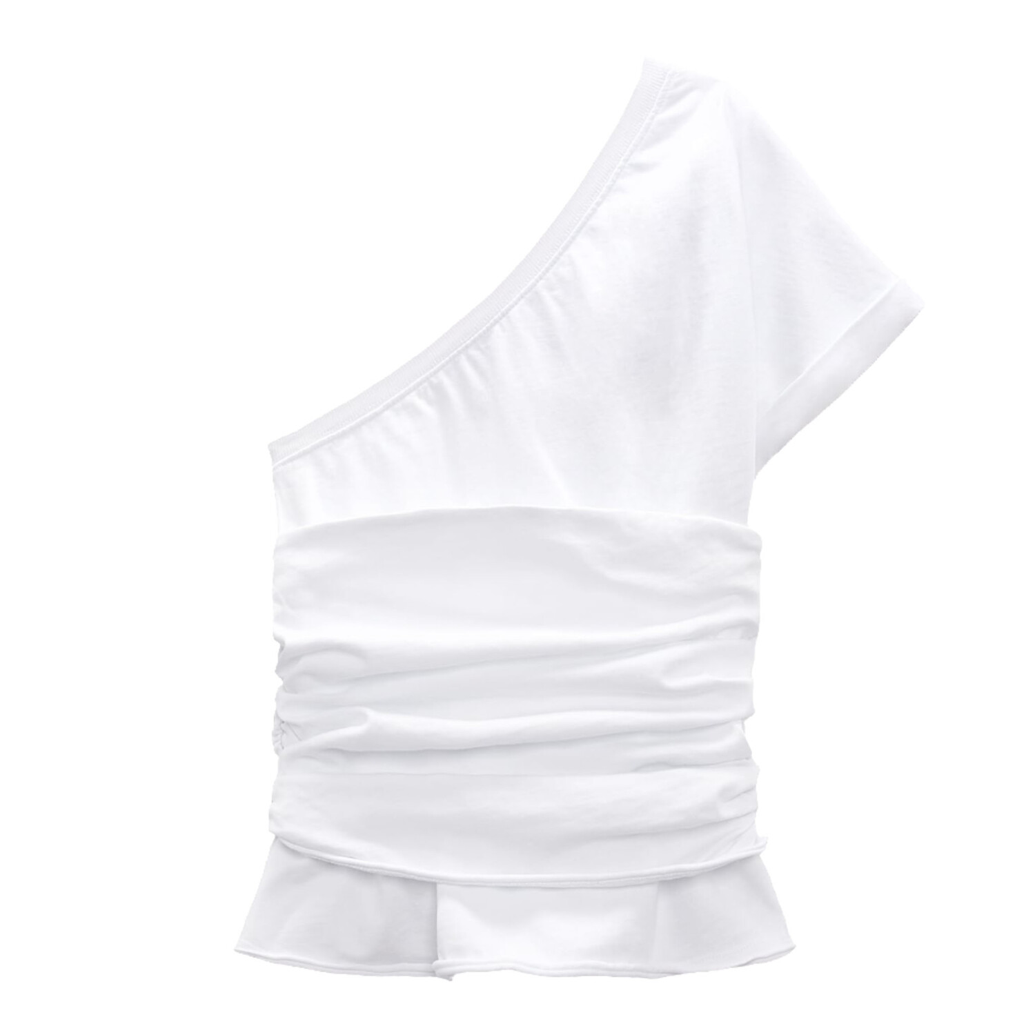 

Топ Zara Asymmetric Draped, белый