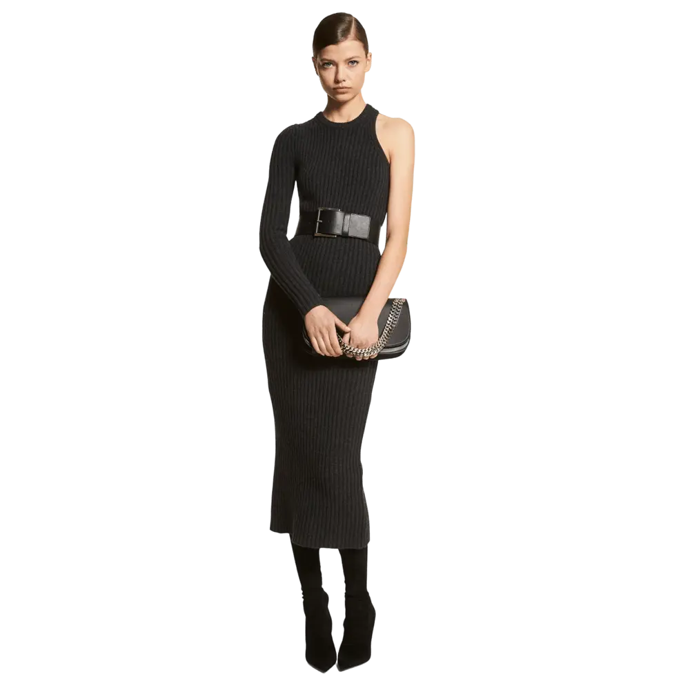 

Платье Michael Kors Stretch Cashmere One-Shoulder, темно-серый