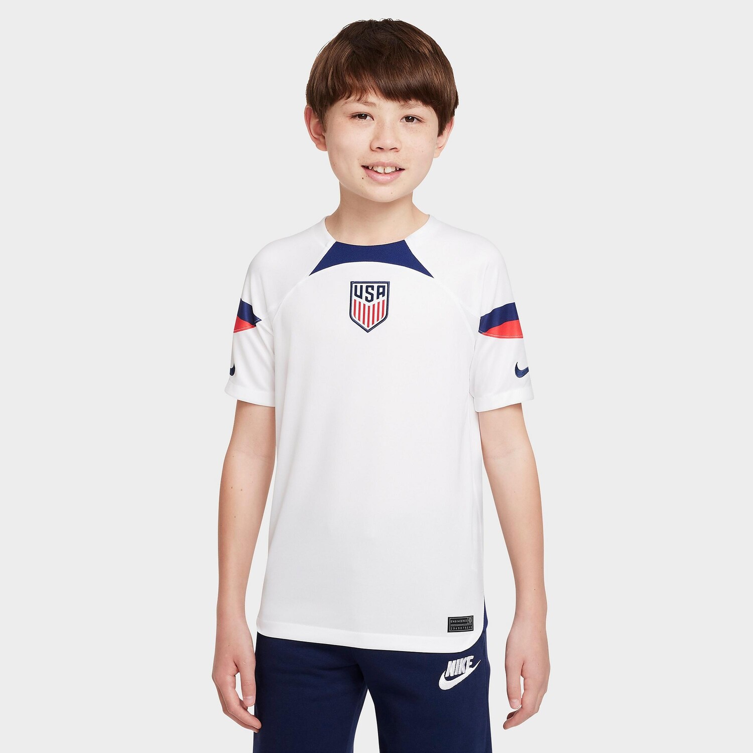 

Детское футбольное джерси Nike USMNT 22 23 Stadium Home Soccer, белый