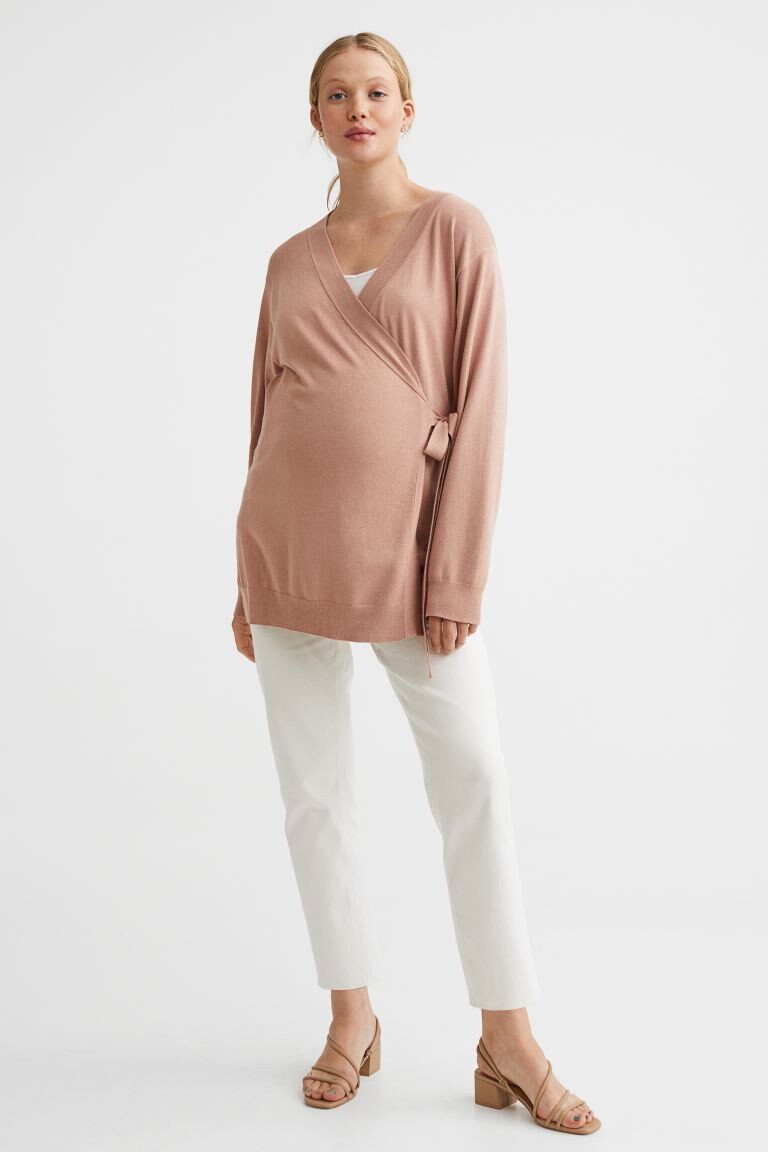 

МАМА Кардиган-конверт H&M, бежево-розовый