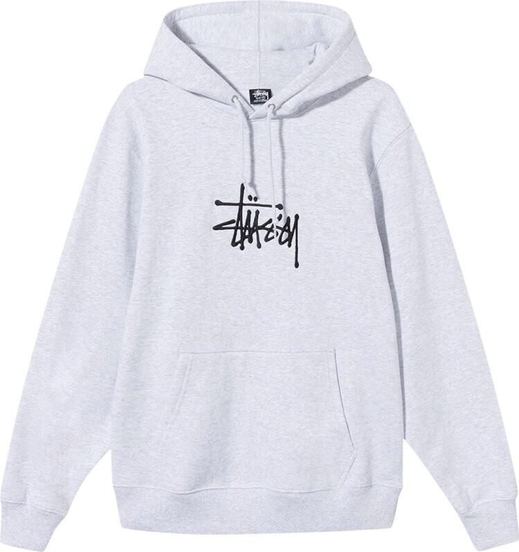 

Толстовка Stussy Basic Applique Hood 'Ash Heather', серый