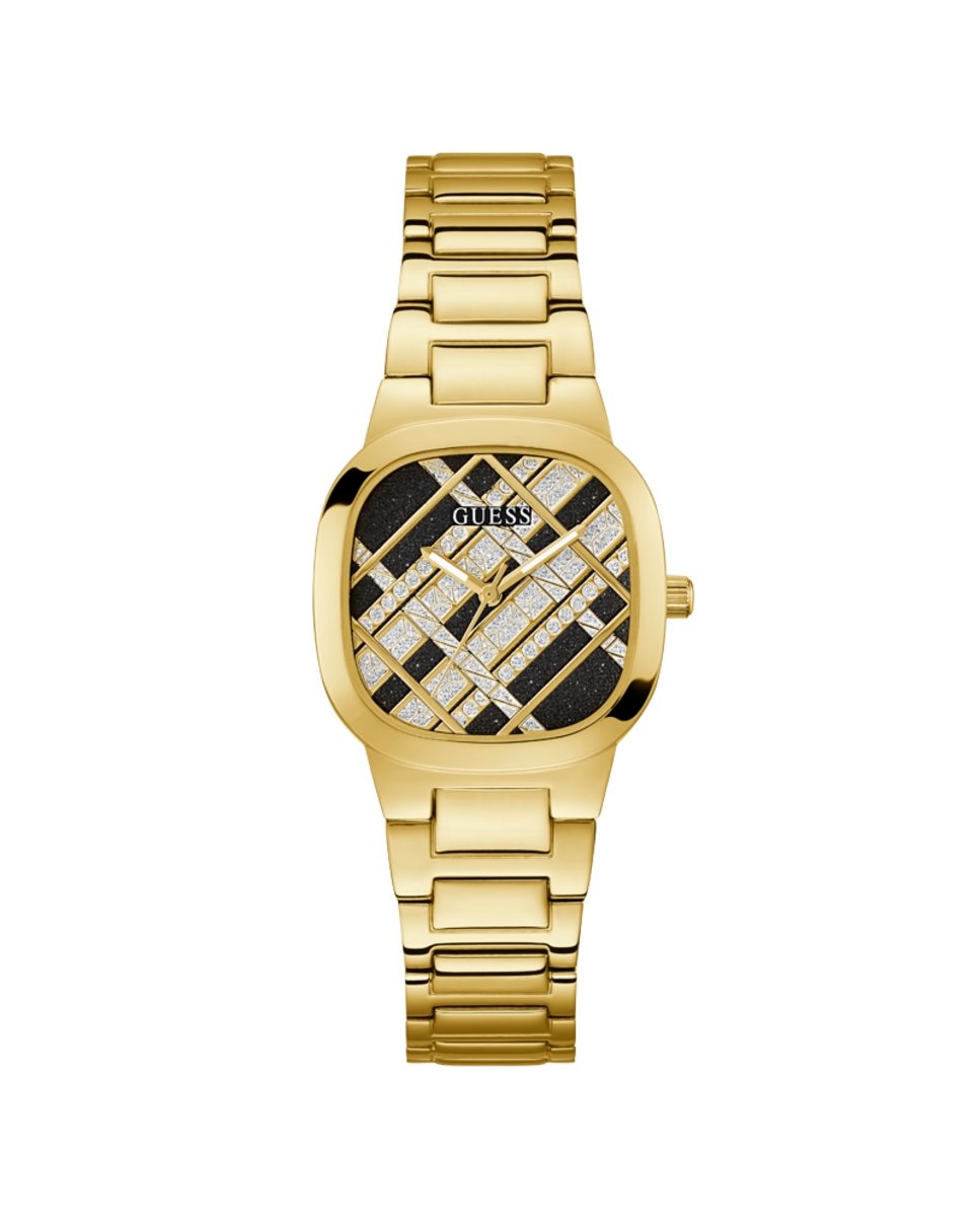 цена Женские часы Clash GW0600L2 со стальным и золотым ремешком Guess, золотой