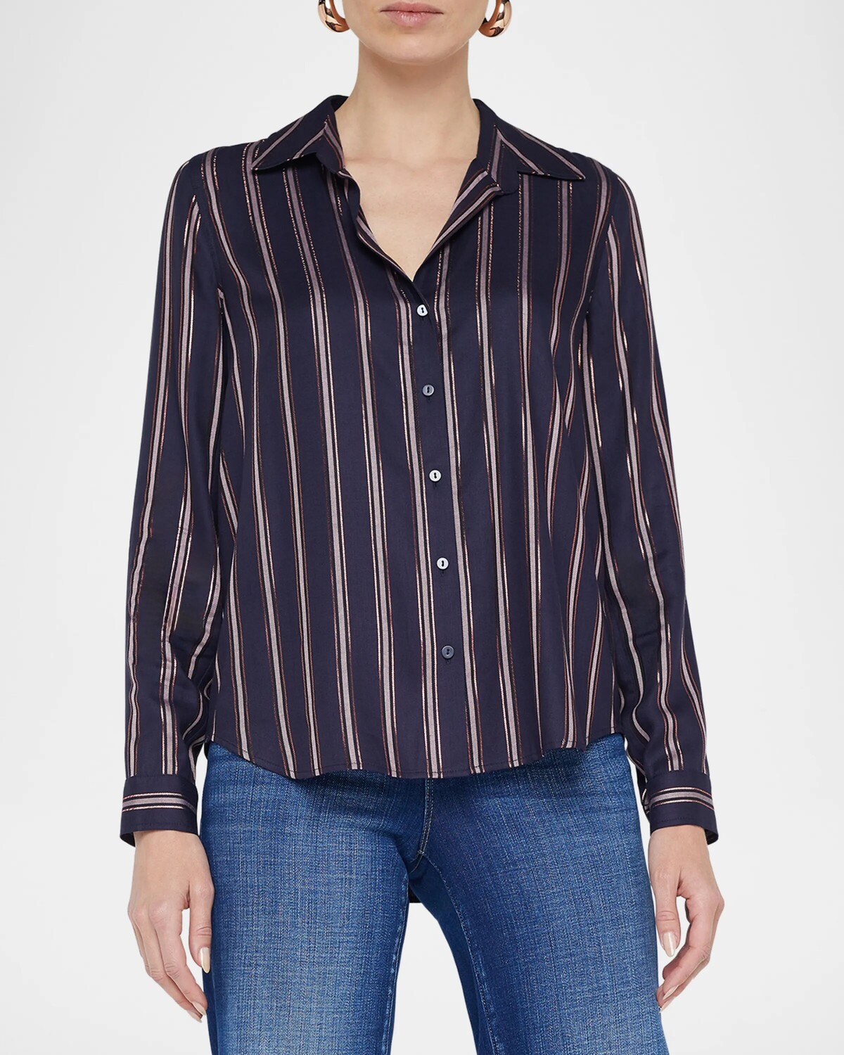 

Блуза в несколько полосок Holly L'Agence, цвет Midnight Multi Stripe