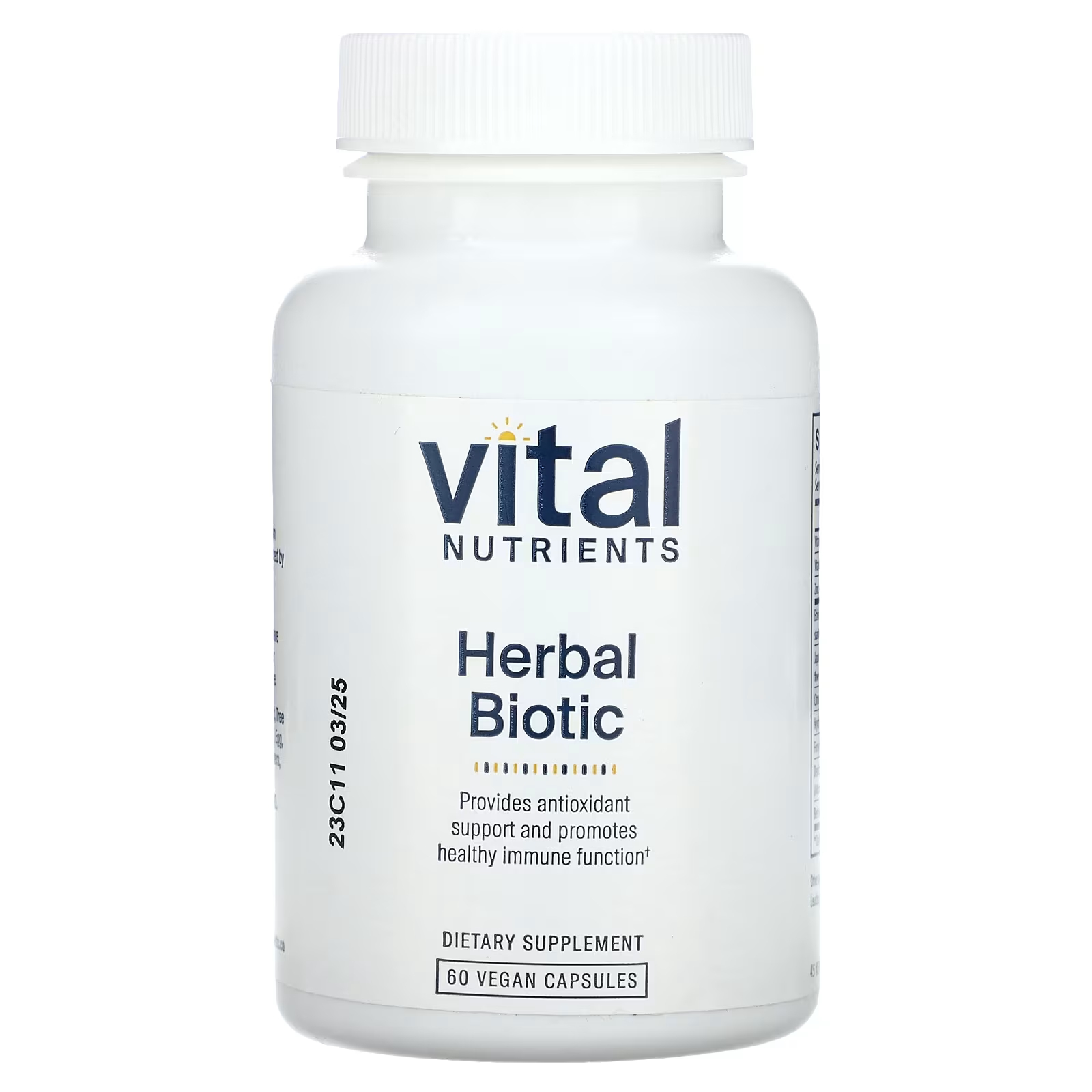 Пищевая добавка Vital Nutrients Herbal Biotic, 60 капсул пищевая добавка vital nutrients 5 htp 50 мг 60 веганских капсул