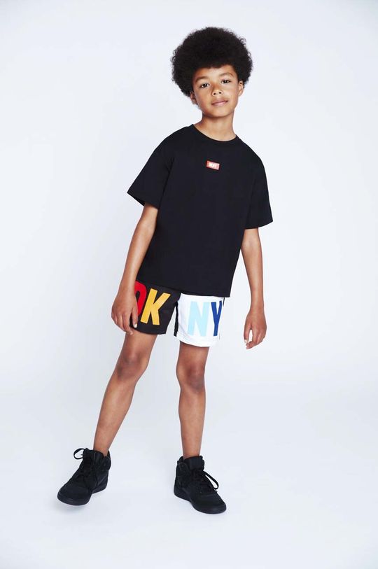 Детская футболка из тонкого хлопка DKNY, черный