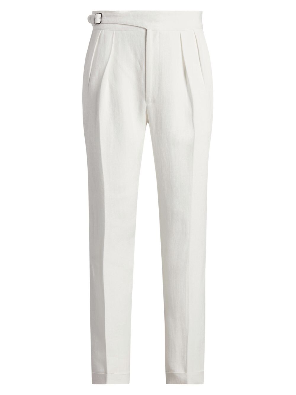 

Брюки из льняной парусины с пряжками Ralph Lauren Purple Label, кремовый