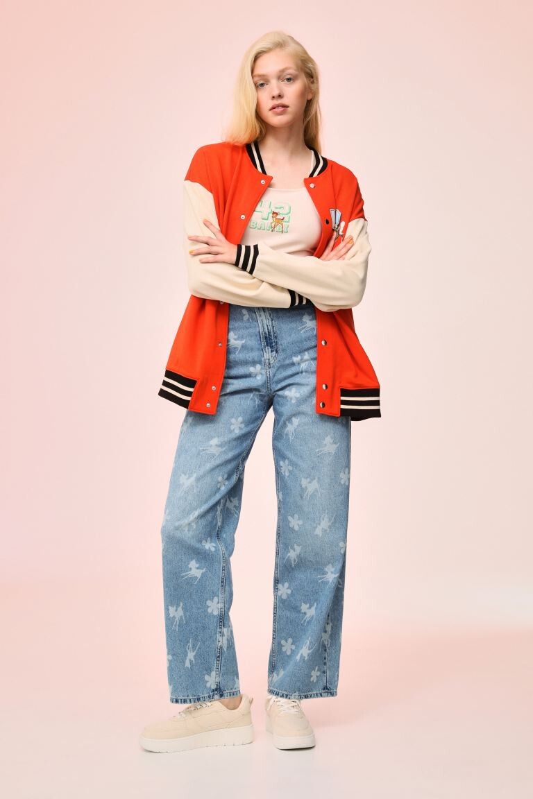 

Джинсы прямого кроя H&M, голубой деним/бэмби