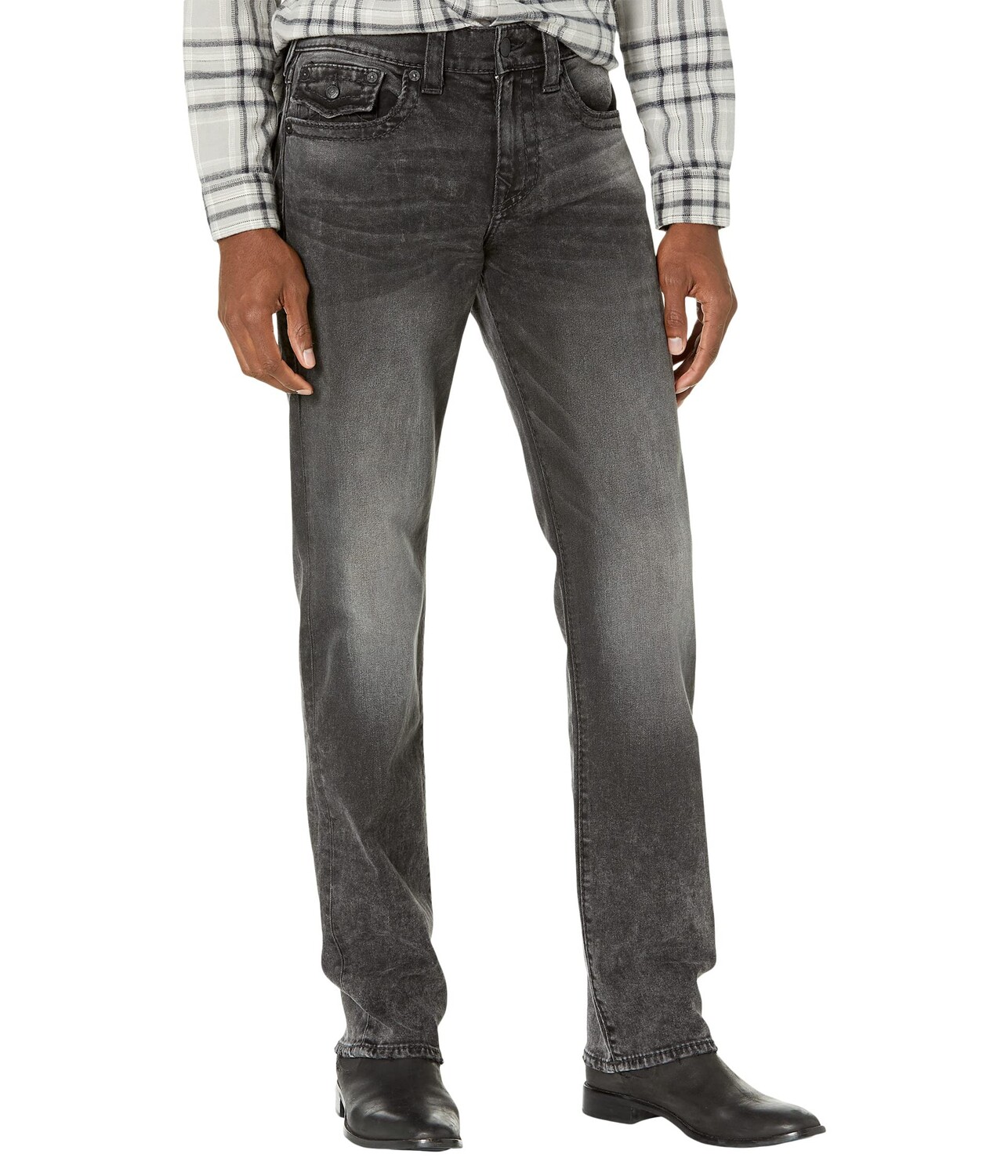 

Джинсы True Religion, Ricky Straight Flap Big T in Grey Mineral