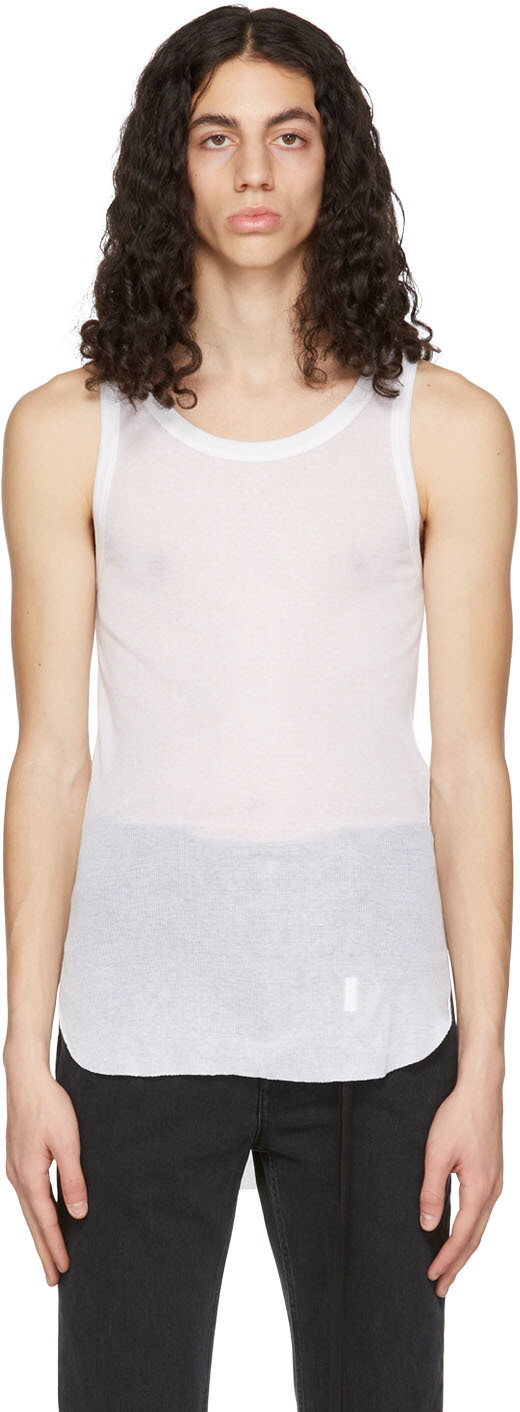 

Белая майка кортика Ann Demeulemeester