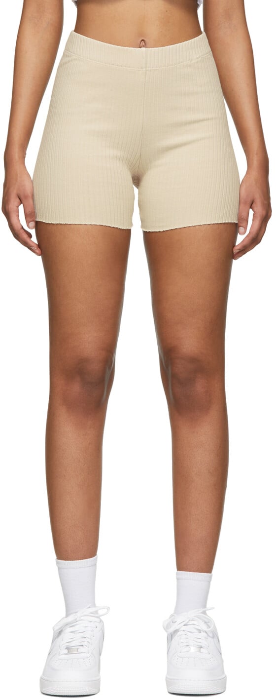 

Эксклюзивные бежевые байкерские шорты SSENSE Ibiza COTTON CITIZEN