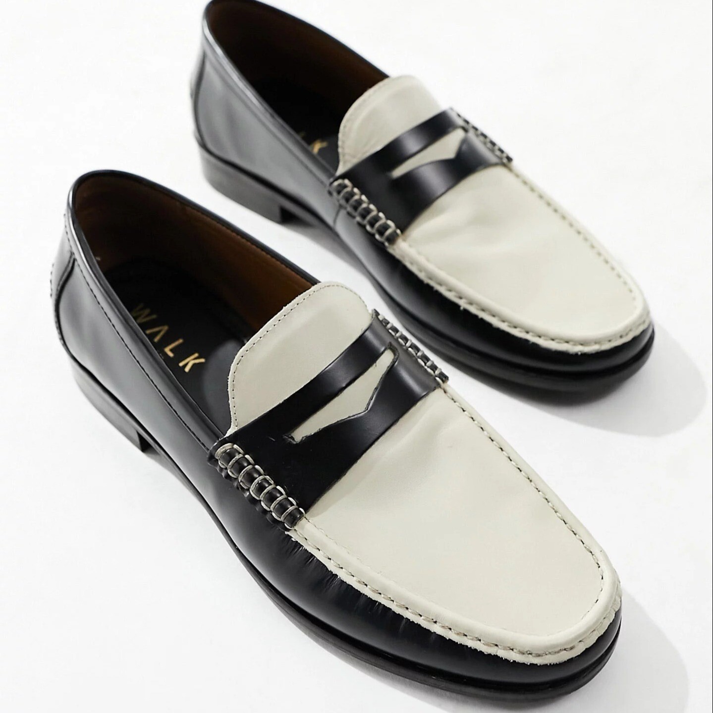 

Лоферы Walk London Tino Saddle, черный/белый