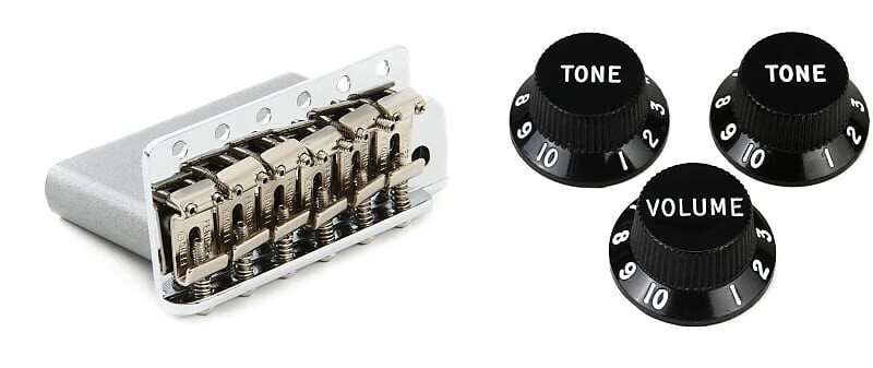 

Бридж Fender American Vintage Strat Tremolo в сборе — хромированный комплект со сменными ручками Fender Stratocaster — черный 0991365000=1 0992049000=1