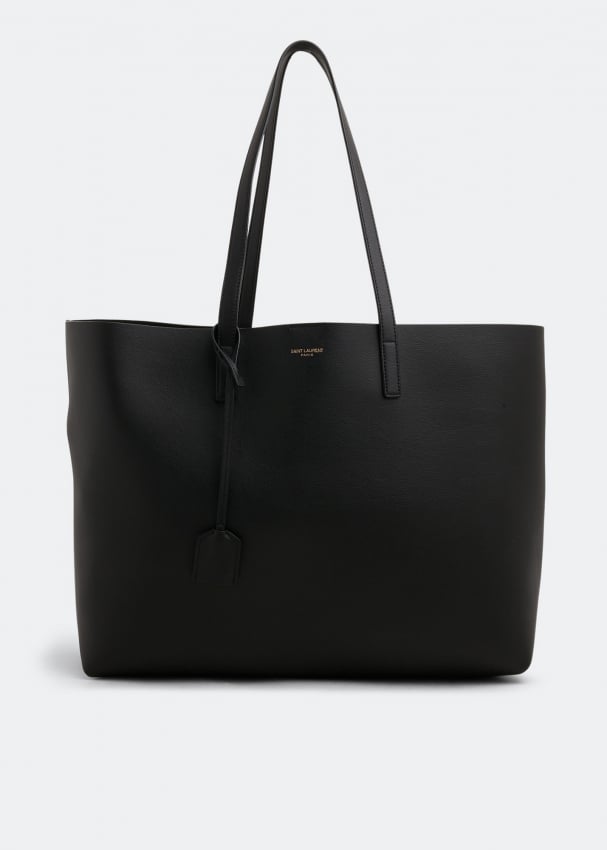 цена Сумка-тоут SAINT LAURENT Leather shopping tote bag, черный