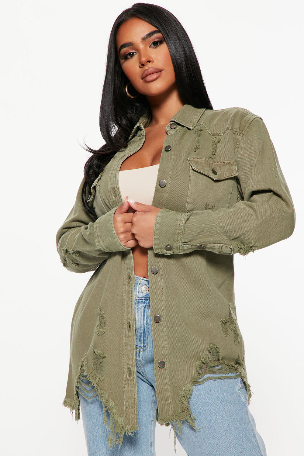 

Рубашка Fashion Nova RJK34471, оливковый