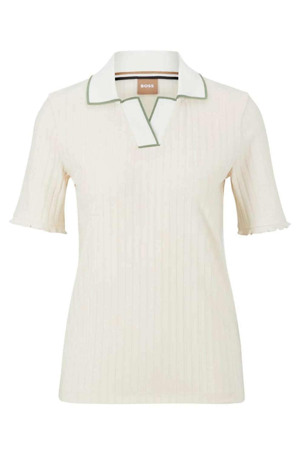 

Футболка Boss Ribbed Polo Collar And Contrast Tipping, белый