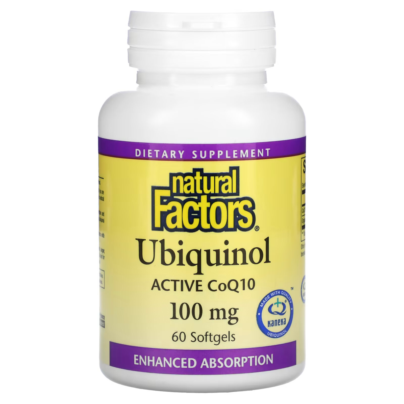 Natural Factors, убихинол (активный коэнзим Q10), 100 мг, 60 мягких таблеток убихинол natural factors 100 мг 120 таблеток