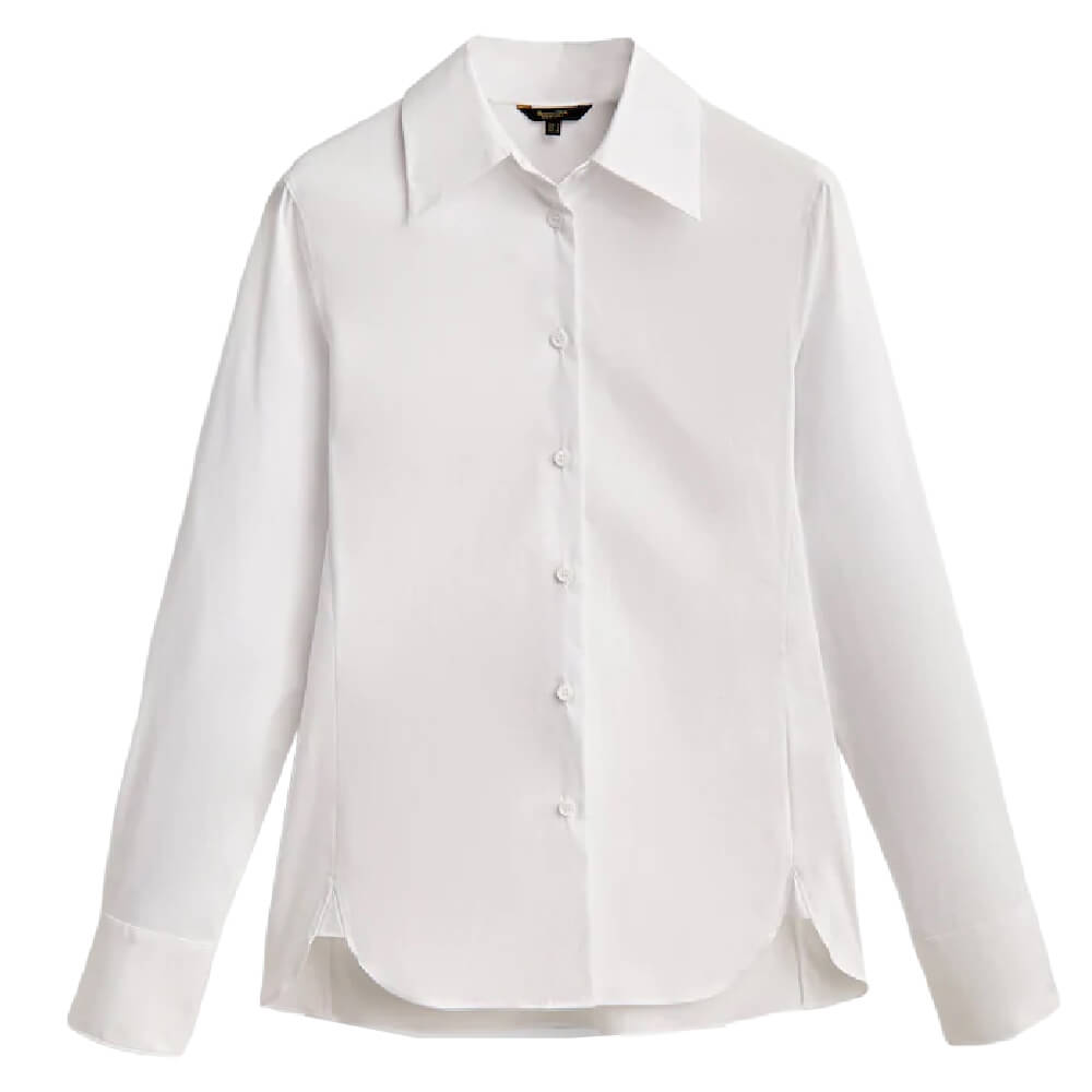 Рубашка Massimo Dutti Stretch Poplin, белый рубашка massimo dutti cropped poplin with pockets белый