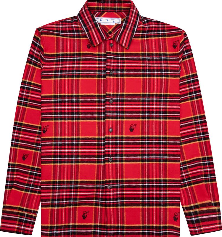 Рубашка Off-White Flannel Skate Shirt 'Red/Black', красный - фото