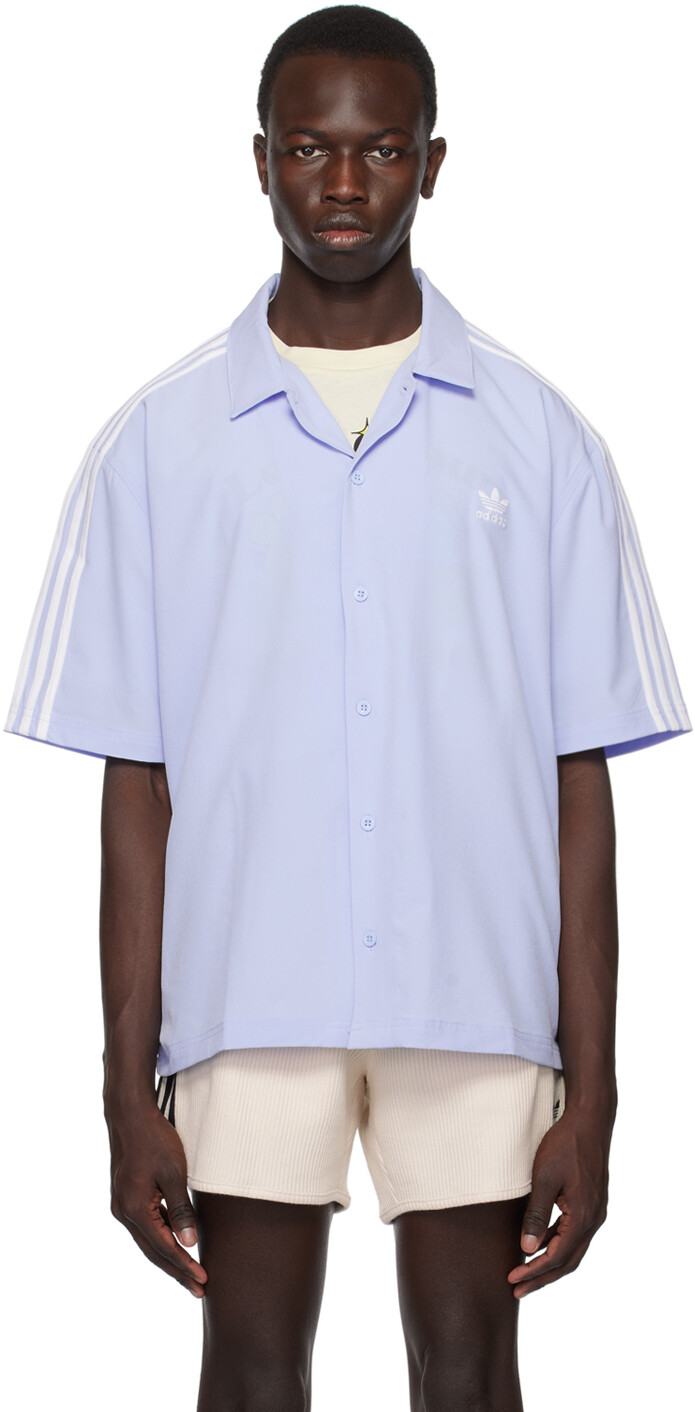 

Синяя полосатая рубашка adidas Originals