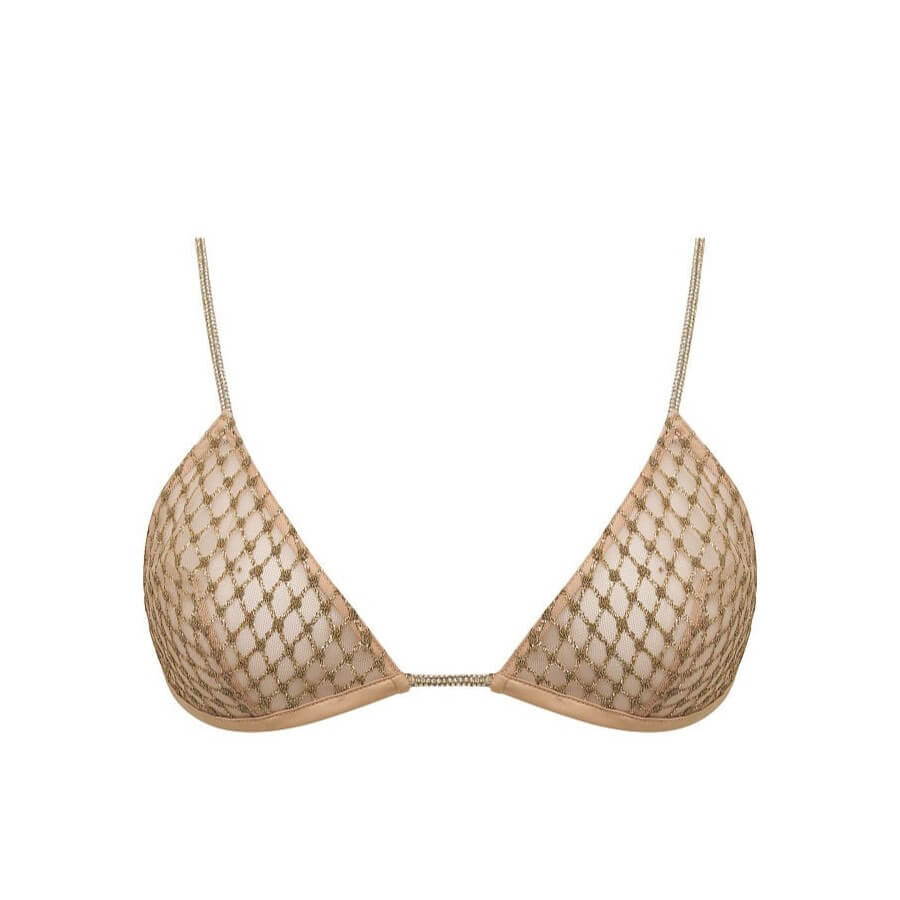 

Блестящий бюстгальтер без косточек For Love & Lemons, золотой