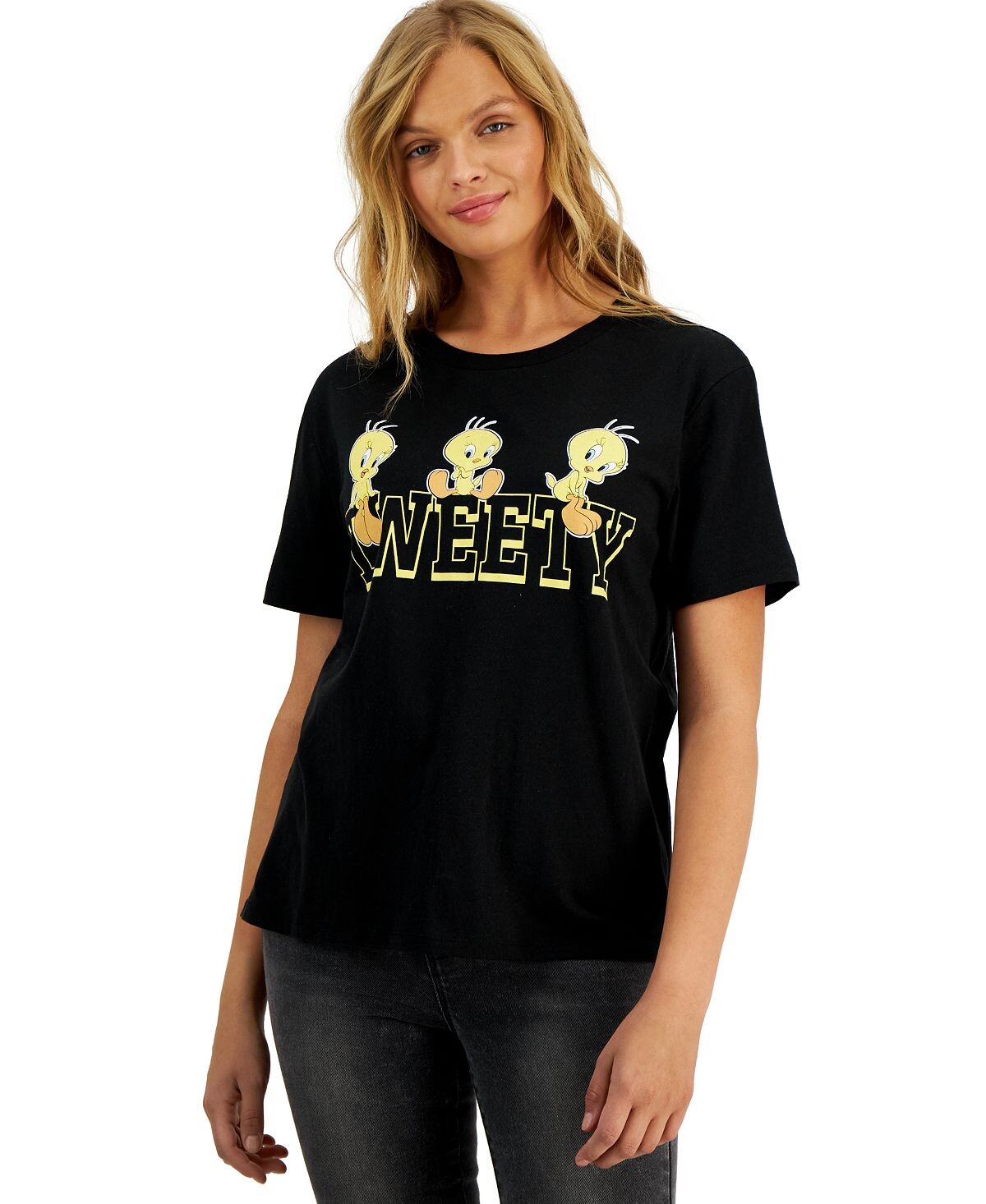 

Футболка для юниоров с круглым вырезом tweety bird и графикой Love Tribe, черный