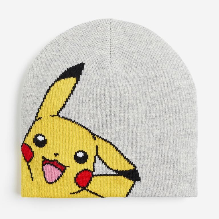 

Шапка H&M x Pokémon Jacquard-knit, светло-серый