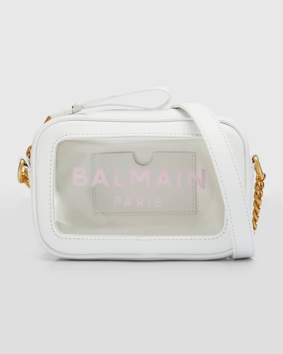 

Прозрачная сумка через плечо с армейским логотипом B Balmain