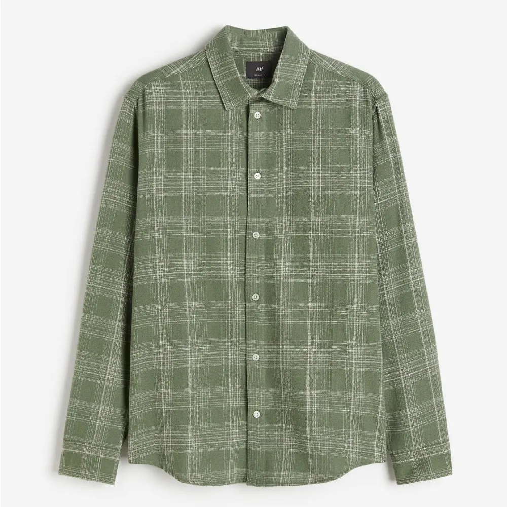 

Рубашка H&M Regular Fit Plaid, зеленый