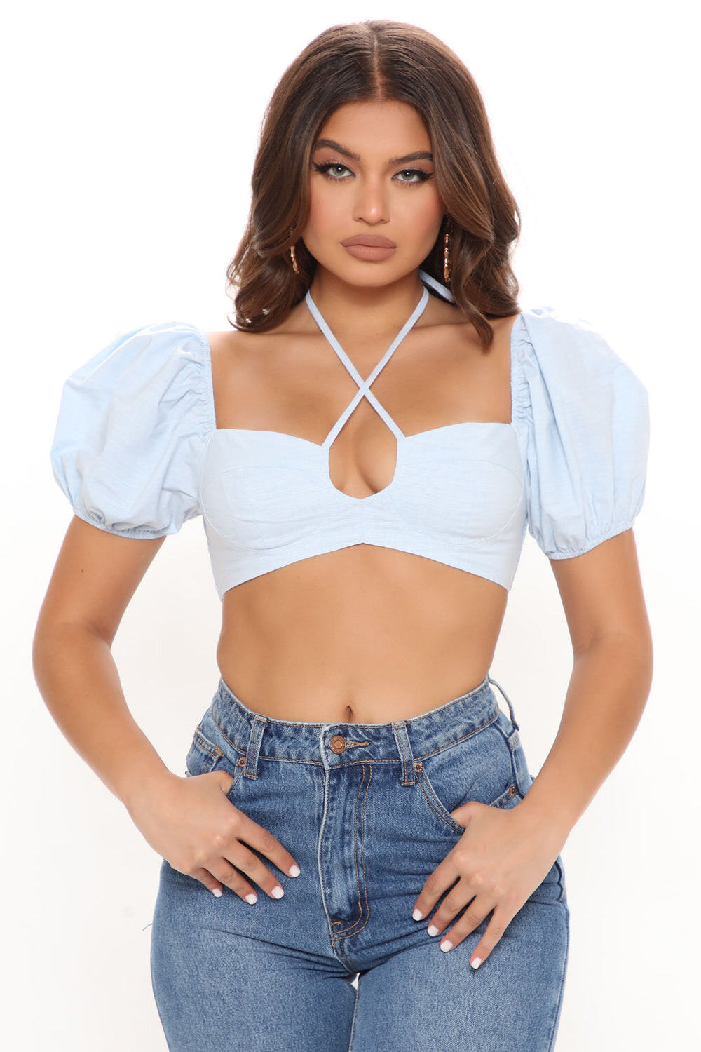 

Топ Fashion Nova 11893NK, синий