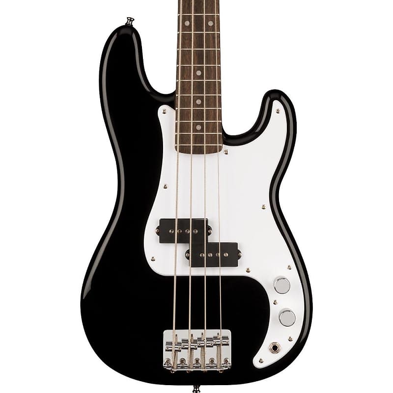 Squier Mini Precision Bass Laurel, белая накладка, черный - фото