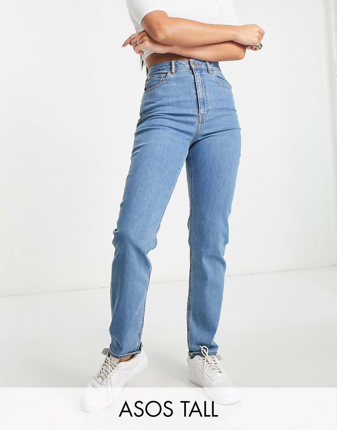 

Синие зауженные джинсы ASOS DESIGN Tall