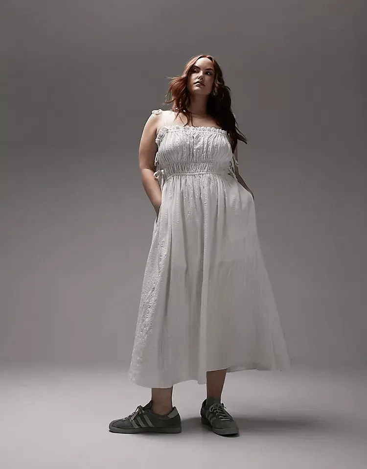 

Платье на бретельках Topshop, белый