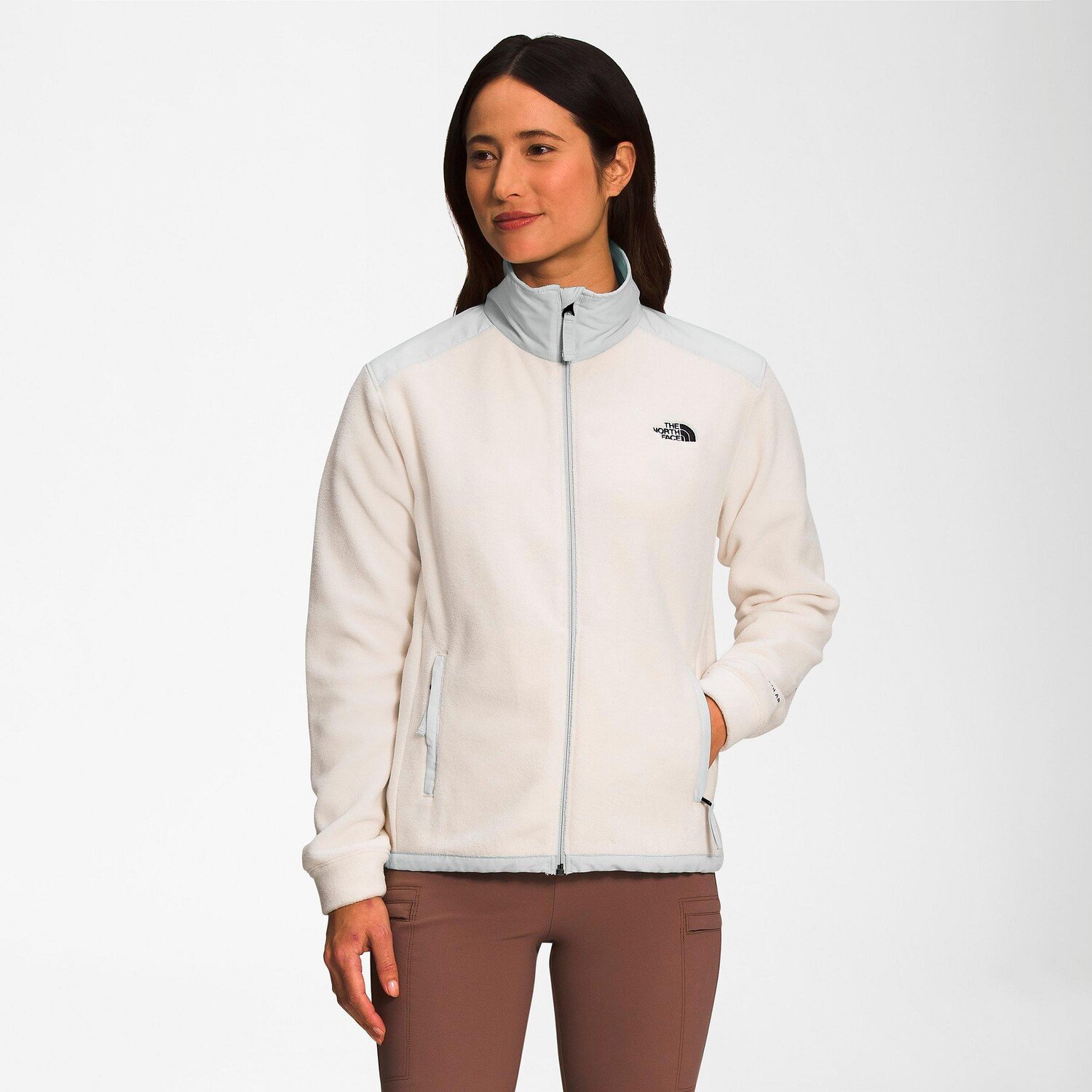 

Женская куртка The North Face Alpine Polartec 200 с капюшоном и молнией во всю длину, кремовый