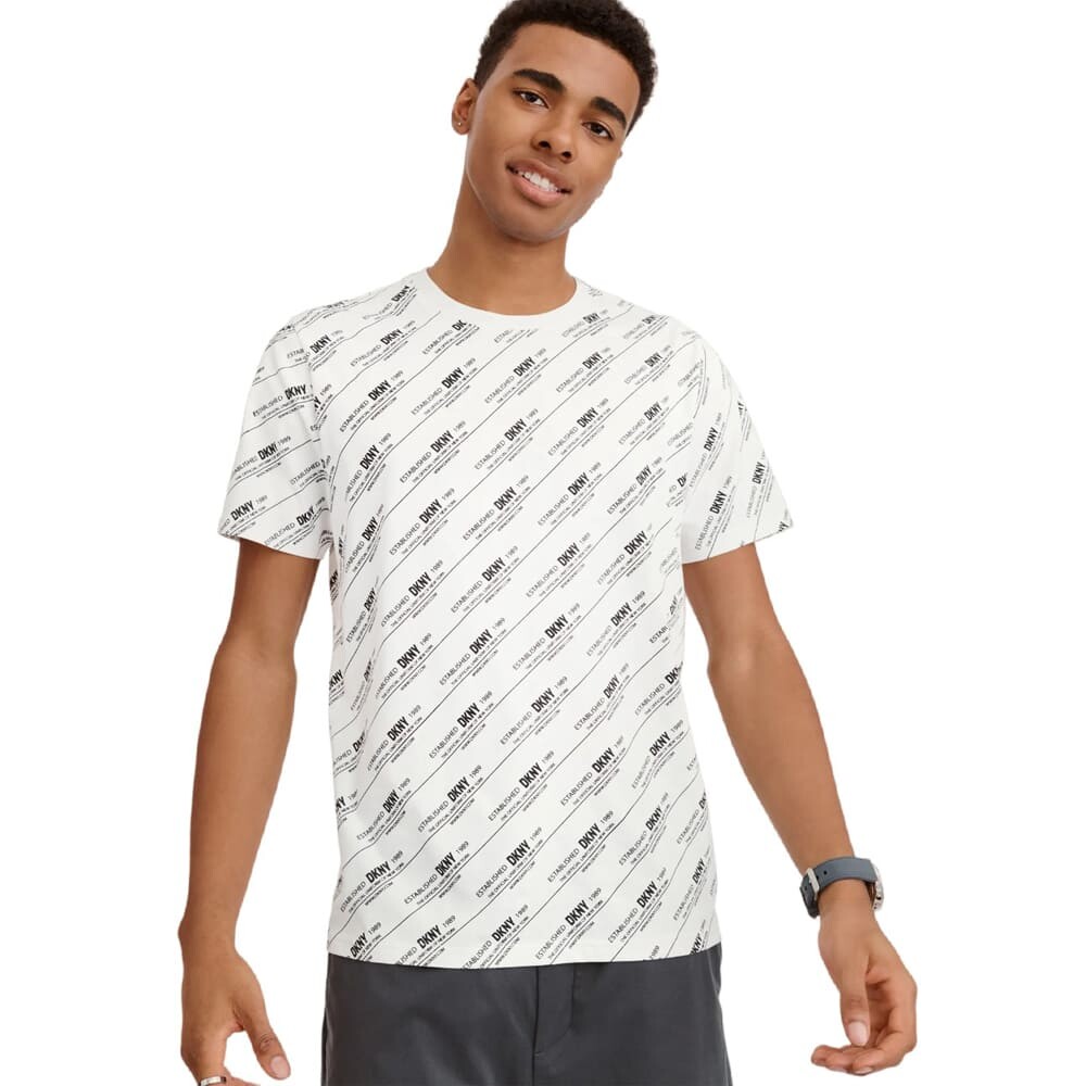 

Футболка DKNY Allover Stripe Logo, белый