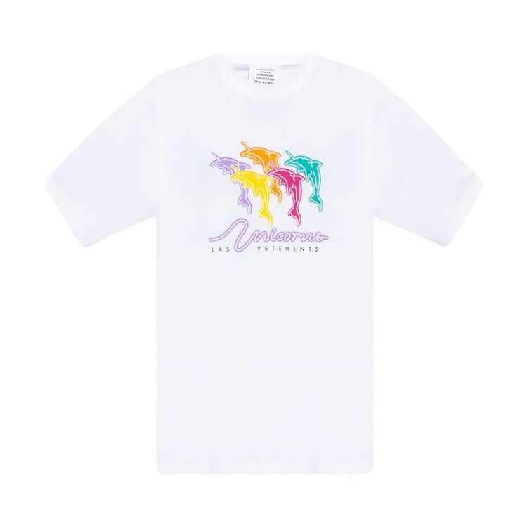 

Футболка Vetements Dolphin-Unicorn T-Shirt 'White', белый