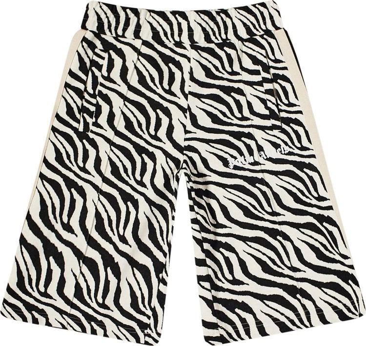 Шорты Palm Angels Zebra Jacquard Track Short 'Black/White', черный - фото