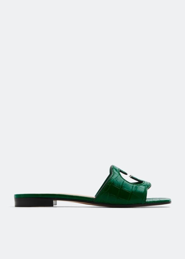

Сандалии GUCCI Interlocking G cut-out slide sandals, зеленый