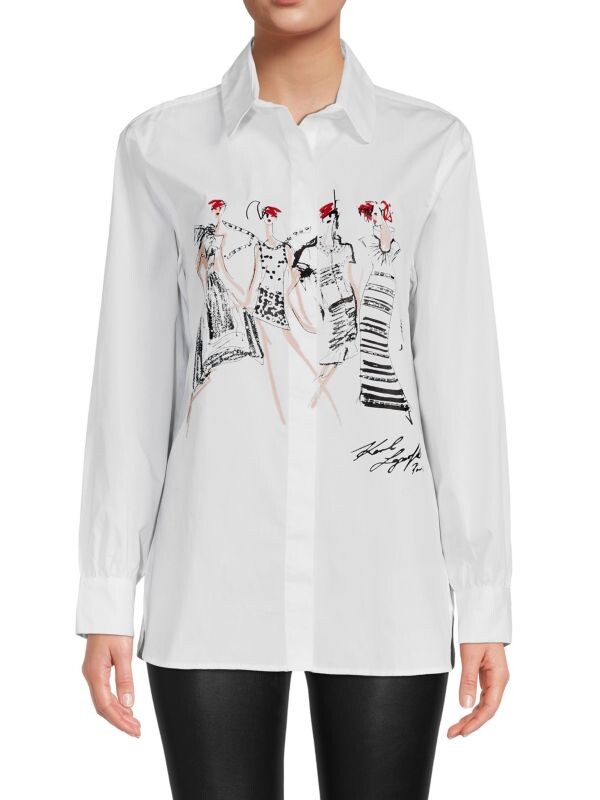 

Рубашка на пуговицах fashion girl pop Karl Lagerfeld Paris Soft white