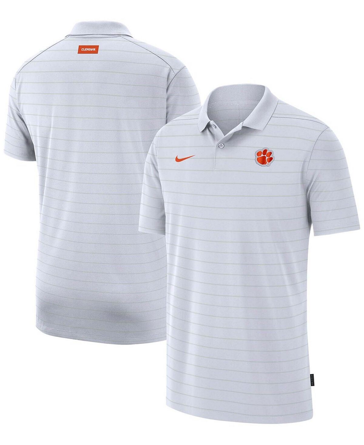 

Мужская белая футболка clemson tigers 2021 early season victory coaches performance polo Nike, белый