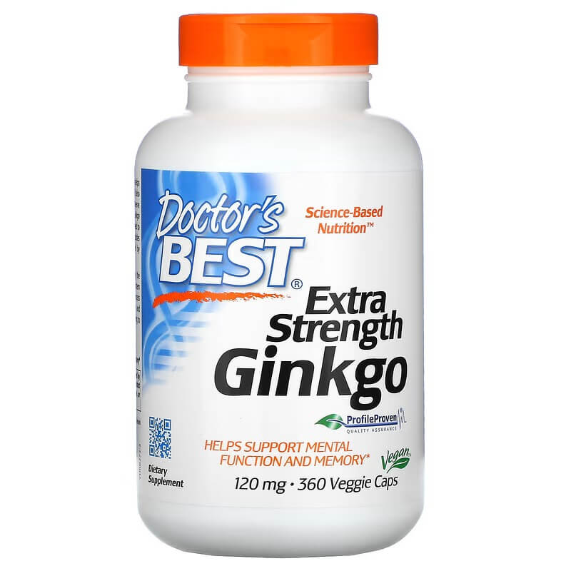 doctor s best гинкго с повышенной силой действия 120 мг 360 вегетарианских капсул Гинкго Doctor's Best 120 мг, 360 капсул