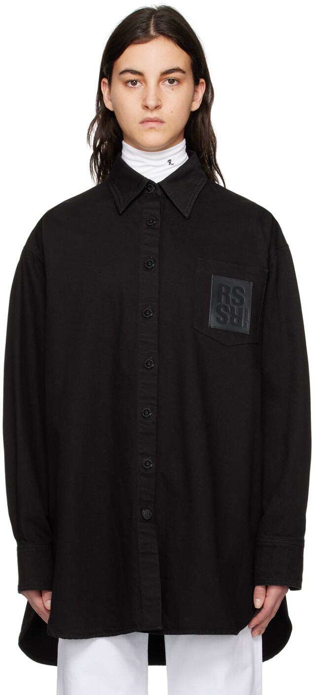 

Черная свободная рубашка Raf Simons