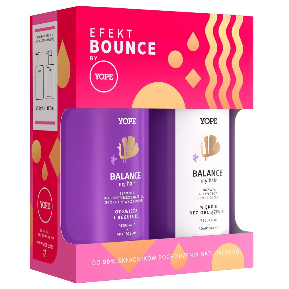 Yope Effect Bounce Balance My Hair set шампунь для жирной кожи головы с  кислотами 300мл + кондиционер для волос со смягчающими компонентами 300мл –  заказать с доставкой из-за рубежа через онлайн-сервис «CDEK.Shopping»