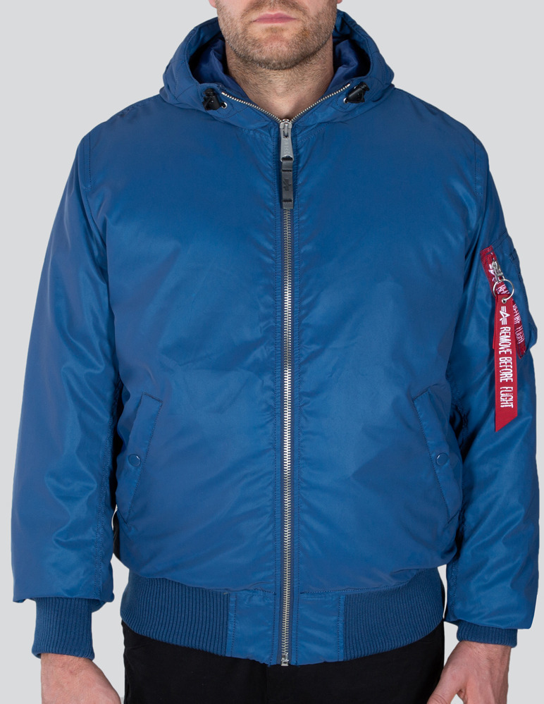 Куртка Alpha Industries MA-1 Hooded Reflective, темно-синяя куртка женская norman темно синяя размер l
