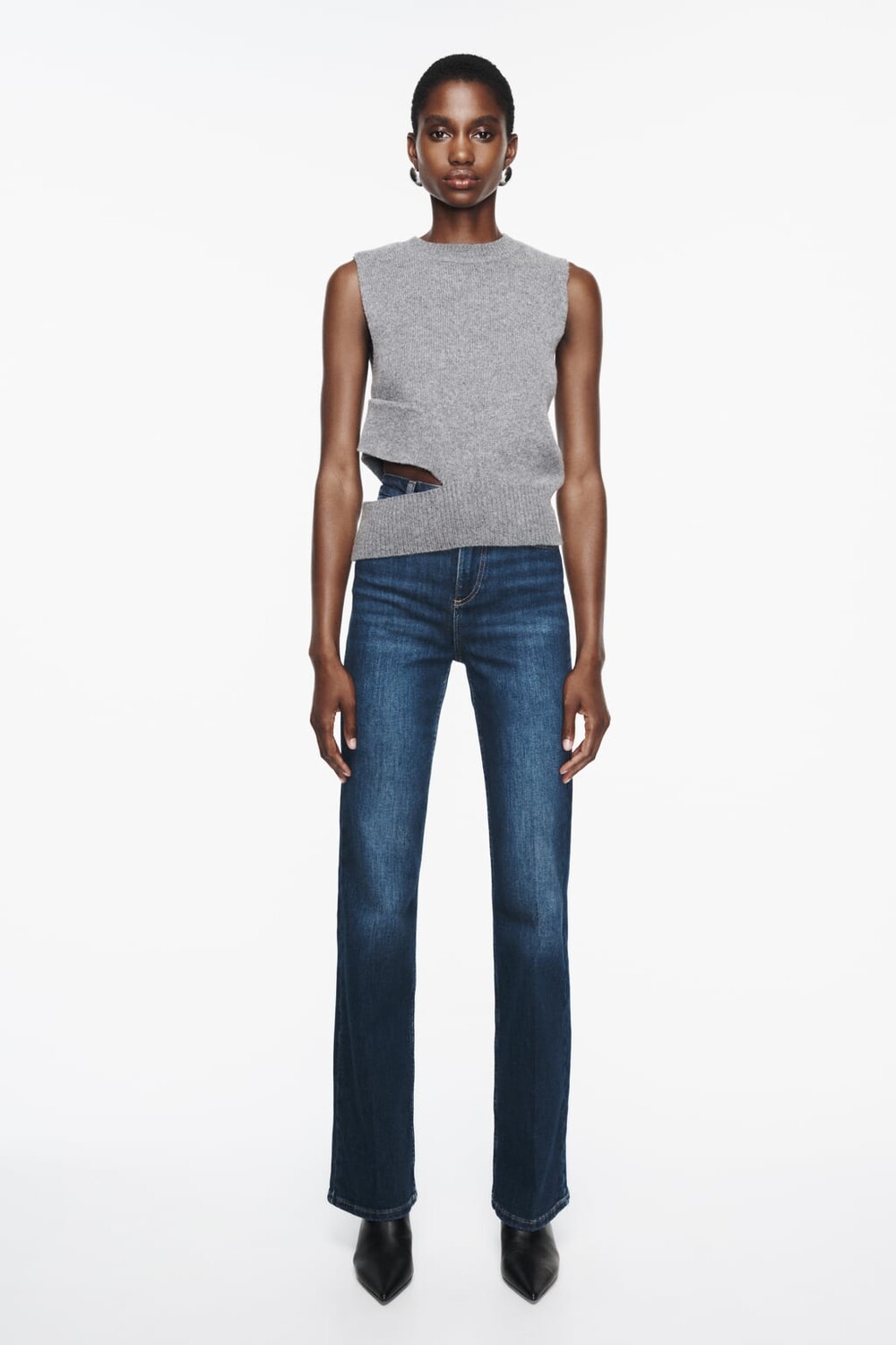 

Расклешенные джинсы с высокой талией Z1975 ZARA, синий