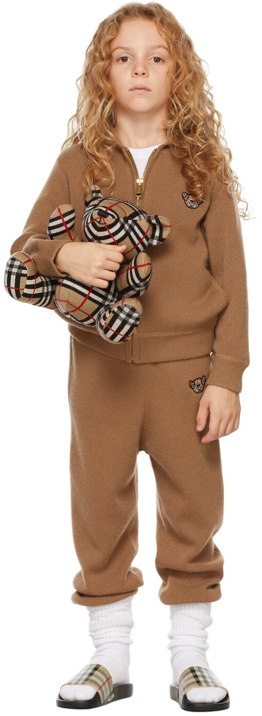 

Дети Светло-коричневые Кашемировые Брюки Thomas Bear Motif Lounge Burberry