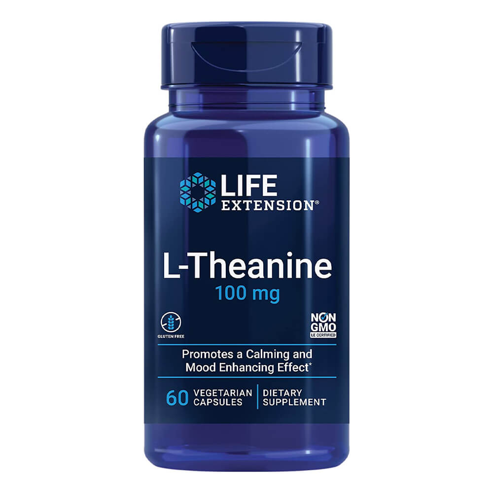Пищевая добавка Life Extension L-теанин, 100 мг, 60 капсул life extension l теанин 100 мг 60 растительных капсул