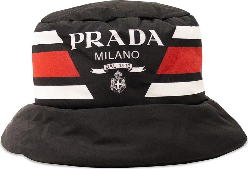 

Панама Prada Nylon Logo Bucket, черный