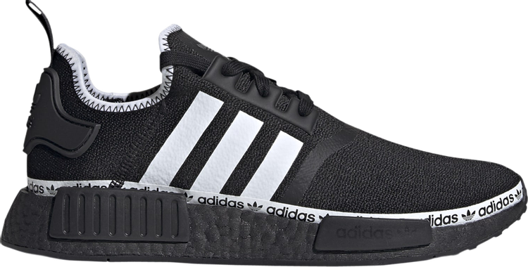 Кроссовки Adidas NMD_R1 'Logo Strip - Core Black', черный - фото